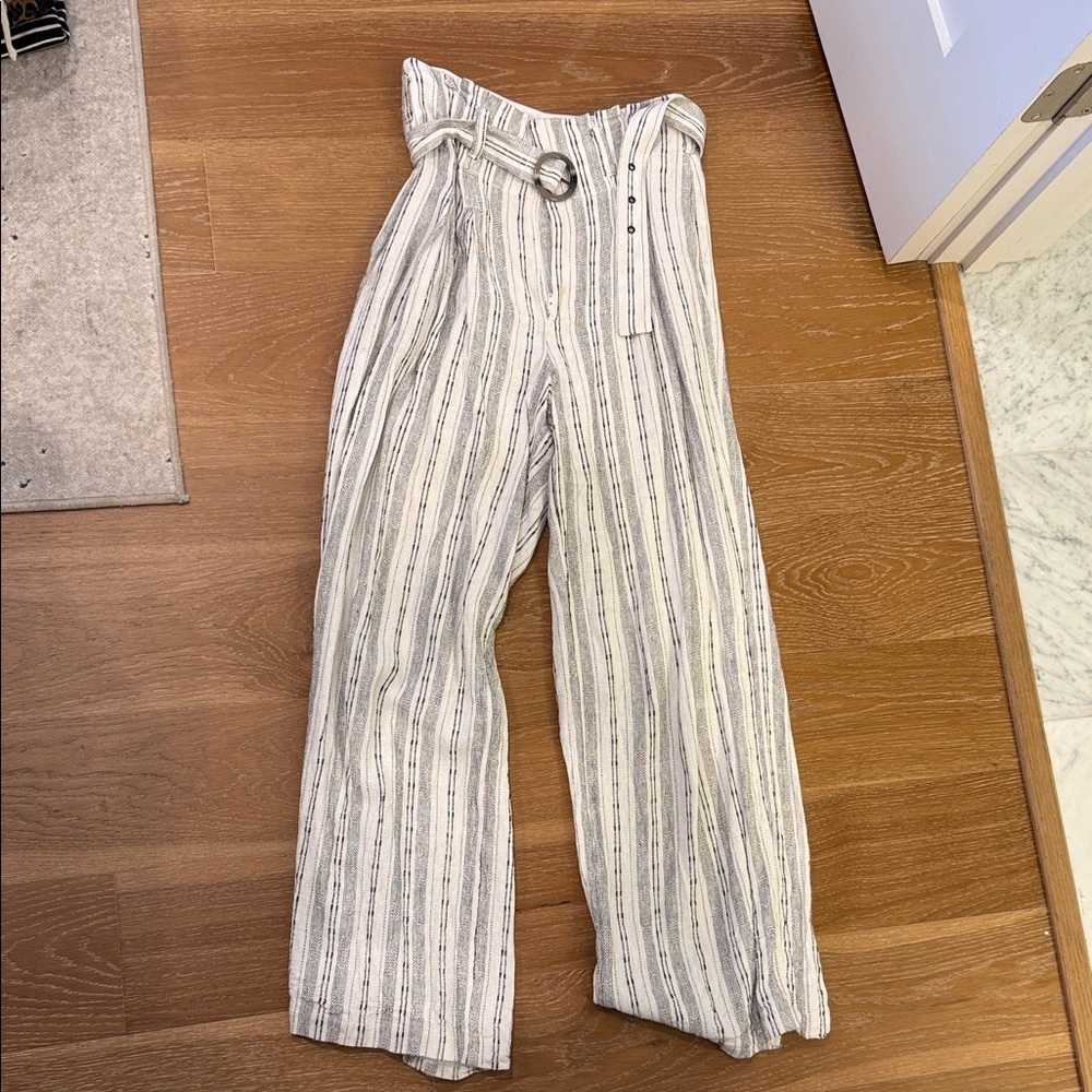 Anthropologie Striped Cream and Black Pants
